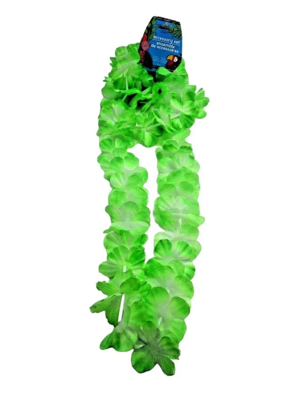 Hawaiian 2 Leis 2 Headbands 2 wristbands Pink Green Lua Coastal Tropical Tiki